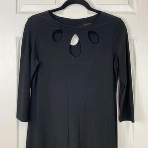 Sympli black cutout midi dress 3/4 sleeves sz 8